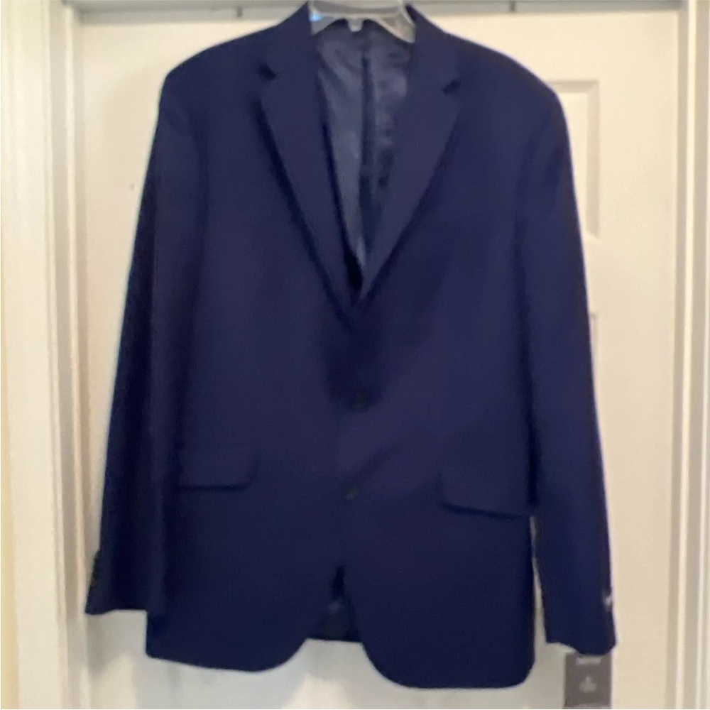 Kenneth Cole Technie-Cole Navy Slim-Fit Sport Suit Jacket Size 44L